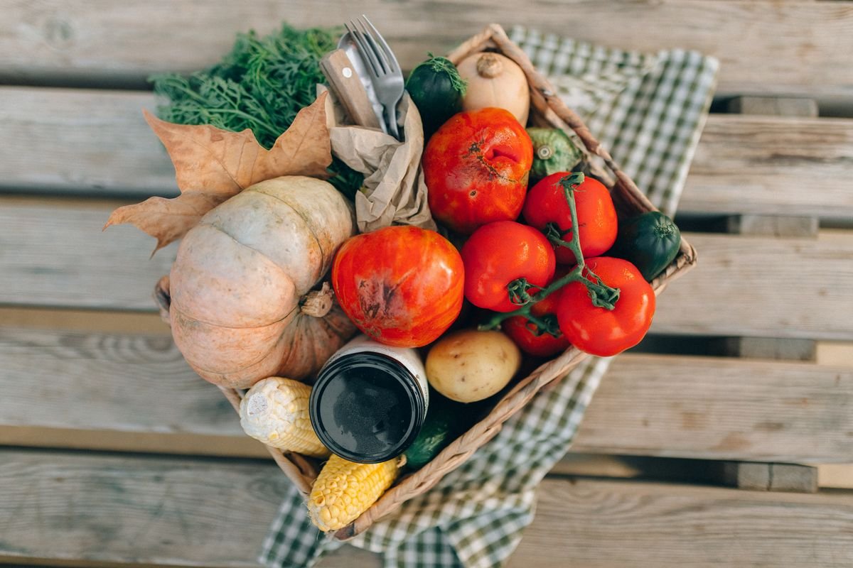 Panier de récolte de légumes