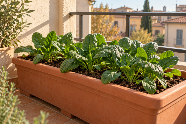 Épinards en pot : réussir les semis d’automne sur un balcon